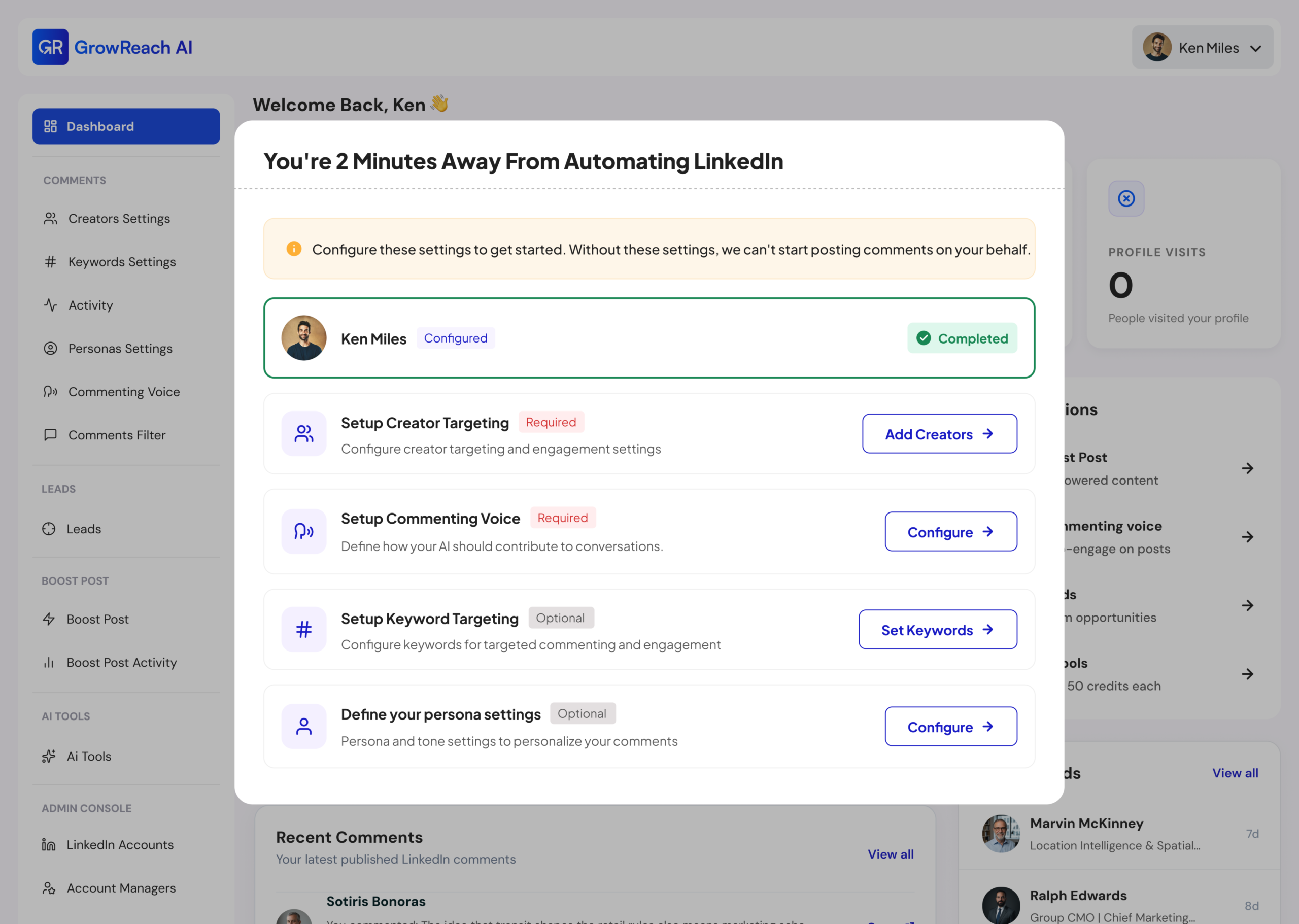 GrowReach account readiness checklist